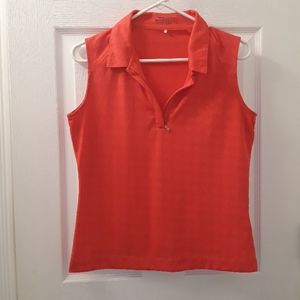 Nike Red Sleeveless Collared Golf Top w/ Zipper M